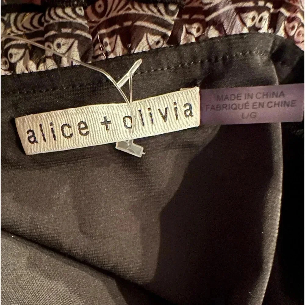 Alice + Olivia beautiful printed mini dress size L - Picture 13 of 15